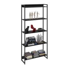 Estante Multiuso Para Escritório Industrial 05 Prateleiras Areta 186x80cm C01 Onix - Lyam Decor