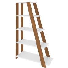 Estante Multiuso com 05 Prateleiras Star A02 134x82 Freijó Branco - Lyam Decor