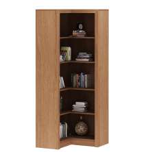 Estante de Canto Para Escritório E Home Office 4 Prateleiras Brandon 171x68 T01 Amêndoa - Lyam Decor