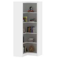 Estante de Canto Para Escritório E Home Office 4 Prateleiras Brandon 171x68 T01 Branco - Lyam Decor