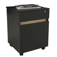 Gaveteiro Office Los Angeles Com Chave E Pasta Suspensa 02 Gavetas P01 Preto Carvalho - Lyam Decor