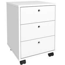 Gaveteiro Para Escritório Office com Rodízios 03 Gavetas New A02 Branco - Lyam Decor