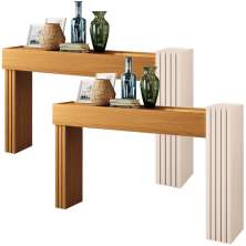 Kit 02 Aparadores Decorativos Para Sala De Estar Lord B01 Cinamomo Off White - Lyam Decor