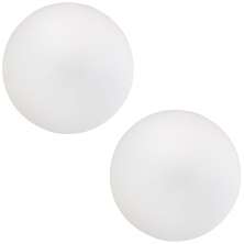 Kit 02 Assentos Redondo Banqueta Cadeira Estofados Poltronas H02 Corino Branco 35 cm - Lyam Decor