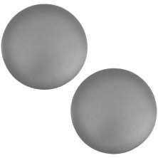 Kit 02 Assentos Redondo Banqueta Cadeira Estofados Poltronas H02 Corino Cinza 39 cm - Lyam Decor