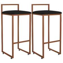 Kit 02 Banquetas Alta Para Cozinha Sala De Jantar Hanna L02 Bronze Corano Preto - Lyam Decor