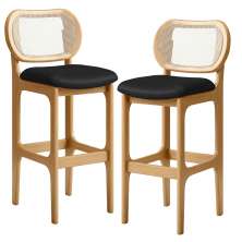 Kit 02 Banquetas Altas Para Cozinha Bancada Sala Tela Betta Fixa L02 Couríssimo Preto - Lyam