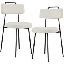 Kit 02 Cadeiras Decorativas Estofada Para Sala De Jantar Barcelona L02 Linho Champagne - Lyam