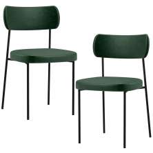 Kit 02 Cadeiras Decorativas Estofada Para Sala Jantar Melina L02 Couríssimo Verde Musgo - Lyam Decor