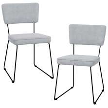Kit 02 Cadeiras Decorativas Para Sala De Jantar Allana L02 Suede Cinza - Lyam Decor