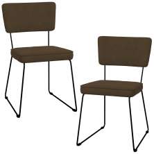 Kit 02 Cadeiras Decorativas Para Sala De Jantar Allana L02 Suede Marrom - Lyam Decor