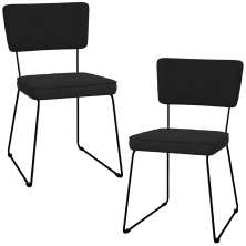 Kit 02 Cadeiras Decorativas Para Sala De Jantar Allana L02 Suede Preto - Lyam Decor