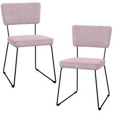 Kit 02 Cadeiras Decorativas Para Sala De Jantar Allana L02 Suede Rosê - Lyam Decor