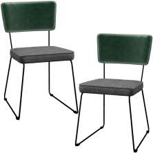 Kit 02 Cadeiras Decorativas Sala Jantar Allana L02 Facto Verde Musgo Linho Cinza Escuro - Lyam Decor