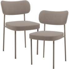 Kit 02 Cadeiras Para Sala De Jantar Melina Base Arena L02 Bouclê Bege - Lyam Decor