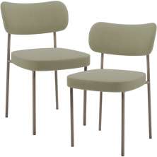 Kit 02 Cadeiras Para Sala De Jantar Melina Base Arena L02 Bouclê Oliva - Lyam Decor