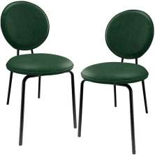 Kit 02 Cadeiras Para Sala de Jantar Cozinha Évora L02 Couríssimo Verde Musgo - Lyam