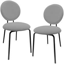 Kit 02 Cadeiras Para Sala de Jantar Cozinha Évora L02 Suede Cinza - Lyam