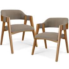 Kit 02 Cadeiras Para Sala de Jantar e Estar Living Estofada Suran L02 Bouclê Bege - Lyam
