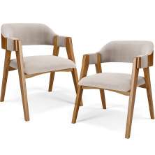 Kit 02 Cadeiras Para Sala de Jantar e Estar Living Estofada Suran L02 Bouclê Creme - Lyam