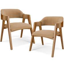 Kit 02 Cadeiras Para Sala de Jantar e Estar Living Estofada Suran L02 Bouclê Mostarda - Lyam