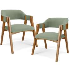 Kit 02 Cadeiras Para Sala de Jantar e Estar Living Estofada Suran L02 Bouclê Oliva - Lyam