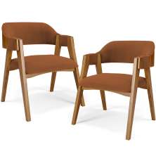 Kit 02 Cadeiras Para Sala de Jantar e Estar Living Estofada Suran L02 Bouclê Terracota - Lyam