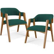 Kit 02 Cadeiras Para Sala de Jantar e Estar Living Estofada Suran L02 Bouclê Verde - Lyam