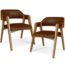 Kit 02 Cadeiras Para Sala de Jantar e Estar Living Estofada Suran L02 Couríssimo Marrom - Lyam