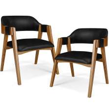 Kit 02 Cadeiras Para Sala de Jantar e Estar Living Estofada Suran L02 Couríssimo Preto - Lyam