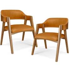 Kit 02 Cadeiras Para Sala de Jantar e Estar Living Estofada Suran L02 Couríssimo Whisky - Lyam