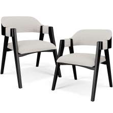 Kit 02 Cadeiras Para Sala de Jantar e Estar Living Estofada Suran L02 Preto Bouclê Cru - Lyam