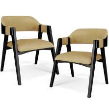 Kit 02 Cadeiras Para Sala de Jantar e Estar Living Estofada Suran L02 Preto Couríssimo Fendi - Lyam