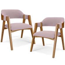 Kit 02 Cadeiras Para Sala de Jantar e Estar Living Estofada Suran L02 Suede Rosê - Lyam