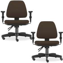 Kit 02 Cadeiras de Escritório Giratória Executiva Ergonômica Sky L02 Suede Marrom - Lyam Decor