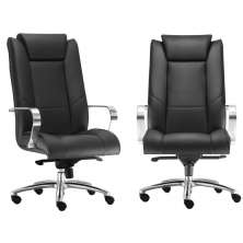 Kit 02 Cadeiras de Escritório Presidente Executiva  New Onix F02 Couro Ecológico Preto - Lyam Decor