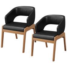 Kit 02 Cadeiras de Jantar e Estar Living Estofada Lince L02 Couríssimo Preto - Lyam Decor