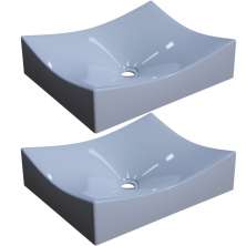 Kit 02 Cubas de Apoio Retangular Para Banheiro Lavabo C01 ML44W Cinza - Lyam Decor