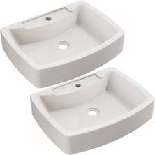 Kit 02 Cubas de Apoio Retangular Para Banheiro Lavabo C01 RT50 Bege - Lyam Decor