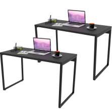 Kit 02 Mesas Para Escritório Home Office Estilo Industrial Form C01 120 cm Preto Onix - Lyam Decor