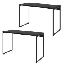 Kit 02 Mesas Para Escritório e Home Office Industrial Aspen 120 cm C01 Onix - Lyam Decor