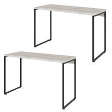 Kit 02 Mesas Para Escritório e Home Office Industrial Aspen 120 cm C01 Snow - Lyam Decor