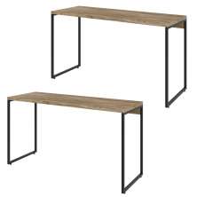 Kit 02 Mesas Para Escritório e Home Office Industrial Aspen 135 cm C01 Carvalho - Lyam Decor