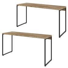 Kit 02 Mesas Para Escritório e Home Office Industrial Aspen 150 cm C01 Carvalho - Lyam Decor
