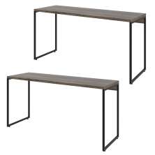 Kit 02 Mesas Para Escritório e Home Office Industrial Aspen 150 cm C01 Carvalho Dark - Lyam Decor