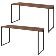 Kit 02 Mesas Para Escritório e Home Office Industrial Aspen 150 cm C01 Nogal - Lyam Decor