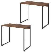 Kit 02 Mesas Para Escritório e Home Office Industrial Aspen 90 cm C01 Nogal - Lyam Decor