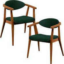 Kit 02 Poltronas Decorativa Para Sala De Estar E Recepção Cecília L02 Bouclê Verde - Lyam Decor
