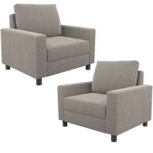 Kit 02 Poltronas Decorativa Para Sala De Estar E Recepção Malta L02 Bouclê Bege - Lyam Decor
