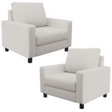 Kit 02 Poltronas Decorativa Para Sala De Estar E Recepção Malta L02 Bouclê Cru - Lyam Decor